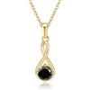 PAKORIO Collana moissanite twist elegante donna, 1ct VVS1, placcata oro 14K minimalista, ipoallergenica, catena regolabile 40-45cm, anti-ossidazione, regalo(Nero)