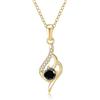 PAKORIO Collana curva moissanite elegante donna, 0,5ct VVS1, Minimalista placcata oro 14K, Ipoallergenica, Catena 40-45cm, Anti-ossidazione(A-Nero)