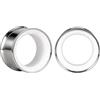 Vankula Dilatatori Lobo Double Flared tunnel dilatatore orecchie Bicolore di Base in Acciaio inossidabile lobi piercing espansori Gioielli Uomo Donna 22mm(7/8) Argento Bianco