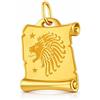 Rodium - Ciondoli in oro con il segno zodiacale del Leone su papiro, oro 14k/finezza 585, ciondoli per collane o bracciali a catena