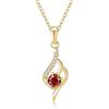 PAKORIO Collana curva moissanite elegante donna, 0,5ct VVS1, Minimalista placcata oro 14K, Ipoallergenica, Catena 40-45cm, Anti-ossidazione(Rubino)