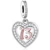 Mon & Sons Ciondolo a forma di cuore, in argento Sterling 925, compatibile con braccialetti Pandora Charm Moments, Metallo