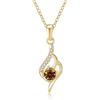 PAKORIO Collana curva moissanite elegante donna, 0,5ct VVS1, Minimalista placcata oro 14K, Ipoallergenica, Catena 40-45cm, Anti-ossidazione(Marrone)