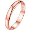 ChicSilver Anello A Fascia Argento Donna Oro Rosa Argento 925 Anello Argento 925 Intrecciato Anelli Semplici in Argento 3mm Misura 27