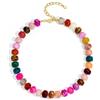 WOWORAMA Collane colorate da donna alla moda multicolore grandi perline quadrate in resina collana Boho Chunky Statement collane girocollo Y2K gioielli estivi