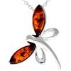 SilverAmber Jewellery Ciondolo a forma di farfalla in vera ambra baltica e argento sterling, senza catena, GL362