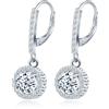 MICSAVI Orecchini Zircon da Donna in Argento 925, Pietre Pendenti rotondi/a forma di cuore/a forma di fiore/ovali/a goccia/quadrati, Gioielli per Moglie Mamma Fidanzata