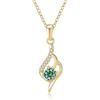 PAKORIO Collana curva moissanite elegante donna, 0,5ct VVS1, Minimalista placcata oro 14K, Ipoallergenica, Catena 40-45cm, Anti-ossidazione(A-Verde acqua)
