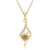 PAKORIO Collana curva moissanite elegante donna, 0,5ct VVS1, Minimalista placcata oro 14K, Ipoallergenica, Catena 40-45cm, Anti-ossidazione(Oro)