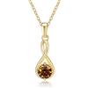 PAKORIO Collana moissanite twist elegante donna, 1ct VVS1, placcata oro 14K minimalista, ipoallergenica, catena regolabile 40-45cm, anti-ossidazione, regalo(Marrone)