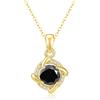 PAKORIO Collana rotonda moissanite elegante romantica donna, 1ct VVS1, placcata oro 14K, ipoallergenica, catena 40-45cm, anti-ossidazione, regalo(Nero)