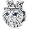 Teleye Fascino Corona di Leone 925 Fascino in Argento Sterling si Adatta Braccialetto Pandora Collana, SCC3086