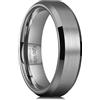 King Will Fede nuziale in titanio color argento oro nero canna di fucile per uomo donna larghezza 6 mm anello di fidanzamento finitura opaca bordo smussato design comfort fit, R 1/2, Titanio, Non