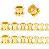 Vankula Set di espansione per piercing a tunnel 16 pezzi 1,4-10 mm a doppia svasatura Plug di espansione per orecchio Kit di stretching per piercing in acciaio inossidabile per dilatazioni del lobo