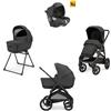 Inglesina Aptica XT System Quattro - Magnet Grey con telaio Nero e seggiolino auto Darwin Infant - INGLESINA