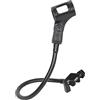 ALEOHALTER Supporto per microfono, flessibile a collo di cigno da scrivania, supporto regolabile a 360°, supporto per microfono con morsetto a serpente (nero)