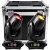 NLIGHTING Kit 2 Teste Mobili Beam 295W con Flight Case Professionale, Luci DJ DMX512 16CH, Fascio Beam 2°, 14 Gobos, Prisma, RGBW 8500K per Discoteca Eventi Palco Teatro