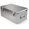Cxlly Cassone Per Batterie In Acciaio Inox Con Coperchio Bloccabile; Robusta Cassetta Impermeabile Per Attrezzi E Stoccaggio, Dotata Di Maniglie Laterali(39.5x24x19cm/15.5x9x7.5)