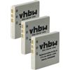 vhbw 3x batteria compatibile con Sanyo Xacti VPC-C6, VPC-C40, VPC-C4, VPC-C5, VPC-CA8, VPC-CA6 ACTIVE videocamera camcorder (600mAh, 3,7V, Li-Ion)