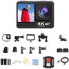 MuchLuckystar Action Camera, grandangolare 4K con stabilizzazione dell'immagine e doppio schermo, impermeabile, dispositivo di registrazione video HD per sport