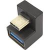 System-S Adattatore USB 3.1 tipo C maschio a 3.0 tipo A femmina U Turn cavo angolare 180°