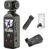 Funabridge Videocamera 4K, Ultra HD 1080P, obiettivo girevole a 270°, formato tascabile, cavo microfono da 3 metri, impermeabile, action camera per moto, 11,7 x 3,4 x 2,6 cm
