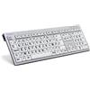 Logickeyboard Tastiera LargePrint USB AŽERTY Francese Bianco (LKB-LPRNTBW-AJPU-FR)