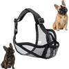 Ebksqs Museruola per Bulldog francese e muso corto cani - traspirante, regolabile, anti-morso masticare abbaiare, cestino per cani in rete (nero, S)
