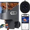 Wolmds Distributore Cibo Pesci Automatico WiFi con Telecamera 2.5K HD, Mangiatoia Smart App 2.4G/5G, Dosaggio 0.2g/0.6g per Acquario, Piano di Alimentazione Personalizzabile, Bianco (Grigio scuro)