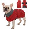 Kuoser Cappottino per cani di piccola taglia, giacca invernale impermeabile per cani, calda giacca in pile, pancia regolabile e apertura per guinzaglio con cerniera, S, rosso