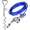 CtopoGo Guinzaglio Per Cane A 3 M/5 M/10 M Con Picchetto Elicoidale A Terra A 46 Cm - Per Esterno Come Cortile E Campeggio - Adatto Per Cani Piccoli E Medi (10M, Blu)