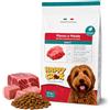 Happy Crok - 12 Kg Crocchette Cani Adulto (Maiale e Manzo) - Alimento Secco Completo e Bilanciato per Cani Adulti - Croccantini Cane Con Proteine Animali, FOS MOS per Benessere Intestinale