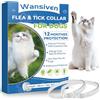 Wansiven Collare Antiparassitario Per Gatti, 48 cm Con Oli Essenziali Naturali, Collare Antizecche Resistente All'acqua per Tutti i Gatti, Protezione Efficace per 12 Mesi (2p)