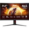 AOC G4 C32G4Z Monitor PC 80 cm (31.5") 1920 x 1080 Pixel Nero, Rosso [C32G4Z]