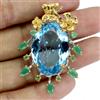 Gemsporium Ciondolo Gemsporium In Argento 925 Con Topazio Blu Svizzero Ovale 4,1ct