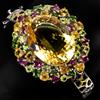 Gemsporium Bracciale Rigido Gemsporium in Argento 925 Citrino Ovale Peridoto 6.1 in