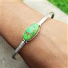 Verde Rame Gemma Pietra Turchese 925 Argento Sterling Fatto a Mano Bracciale