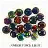 Egemdiamond Taglio Rotondo AAA Floreale Flash Gioco Di Colore Nero Opale 20pcs 4.31ct 4.7mm