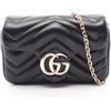 GUCCI GG Marmont Mini Borsa a Tracolla Catena 841290AAFAX1000 Pelle Nera NUOV...