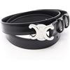 CELINE Cintura CELINE Medium Triomphe 25mm SHW 45AKA3A0138SI100 pelle nera #100 NUOV...