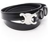 CELINE Cintura CELINE Medium Triomphe 25mm SHW 45AKA3A0138SI95 pelle nera #95 NUOVA ...