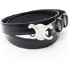 CELINE Cintura CELINE Medium Triomphe 25mm SHW 45AKA3A0138SI90 pelle nera #90 NUOVA ...