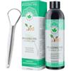 Ved Coconut Pulling Oil Pulling collutorio con raschietto per lingua, olio di cocco naturale e menta per sbiancare i denti, alito fresco, denti e gengive più sani, senza alcool, 237 ml.
