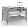 kk Kinderkraft Kinderkraft LEODY UP, lettino e lettino da viaggio 2 in 1, box sicuro, chiusura rapida, 2 livelli del fondo, ruote con blocco, ingresso laterale con zip, Grigio