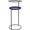 Louis Moulin Selletta Design Cylindra - Supporto per Piante Rotondo e Tavolino Laterale - Metallo Epossidico Blu - H 55 x Ø 23 cm - Interno/Esterno - Fabbricato in Francia