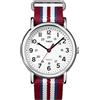Timex T2N746D7 Orologio da Polso al Quarzo, Analogico, Unisex, Sintetico, Bianco/Rosso