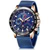 LIGE Orologio Uomo Elegante Vintage Analogico Wrist Intenso Blu Nero Oro | Orologio Quarzo Uomo Classico Quarzo Acciaio Inossidabile 316L Minimalista Impermeabile Fino a 3ATM Business Watches for Men