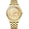 JewelryWe Orologio Diamante da Uomo Donna: Orologio al Quarzo da Polso con Calendario Settimana Lancette Luminose e Quadrante con Scala Luminosa Idee Regalo