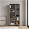 Dmora Libreria Cocos 68x25x161h cm Grigio 8 Ripiani Installazione a Terra, Biblioteca Struttura Aperta