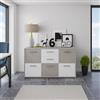 Dmora Credenza Ceram 114x33x78h cm Bianco 2 Cassetti Ripiani, Madia Apertura